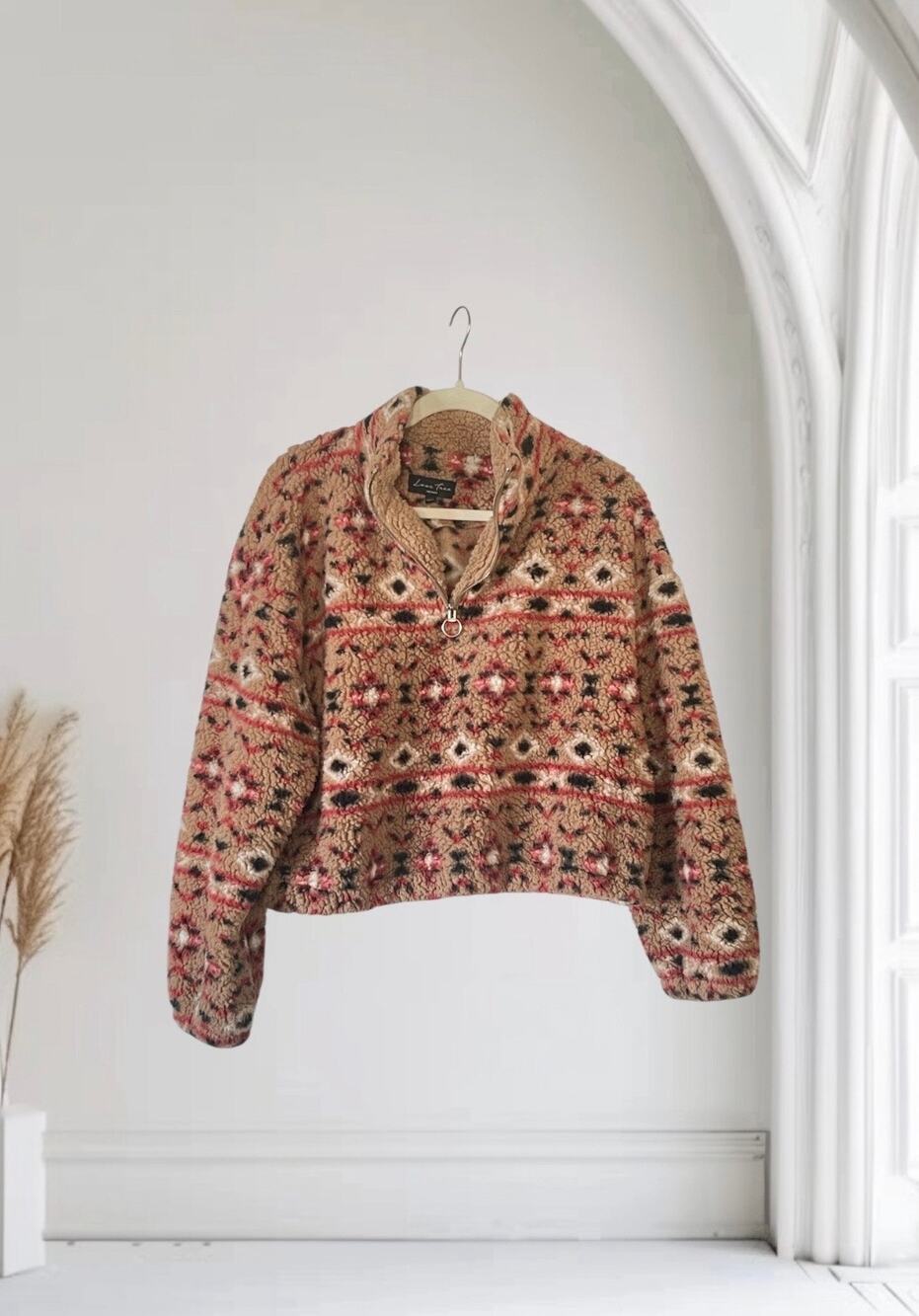 Love Tree Teddy Sherpa Quarter Zip Pullover Jacket Size Medium